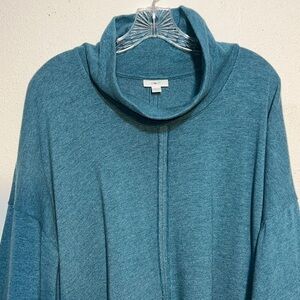 Pure Jill Womens Mock Pointed Hem Turtleneck Pocket Lag & look Sweater Size XL